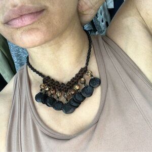 handmade boho tribal statement necklace